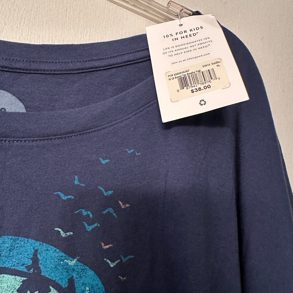 NEW-Life Is Good Navy Graphic Tee - Picture 4 of 5